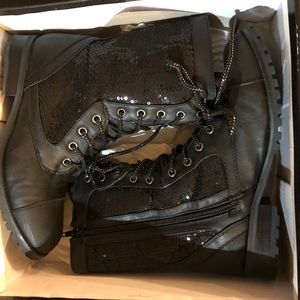 Gia Mia Sequined Combat Boots